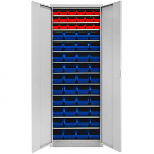 ADB Stahlschrank 40829 lichtgrau 71,0 x 30,0 x 195,0 cm, aufgebaut