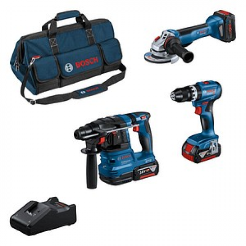 AKTION: BOSCH Professional Combo Kit 18V (3) Akku-Bohrhammer-Set 18,0 V, mit 2 Akkus mit Prämie nach Registrierung