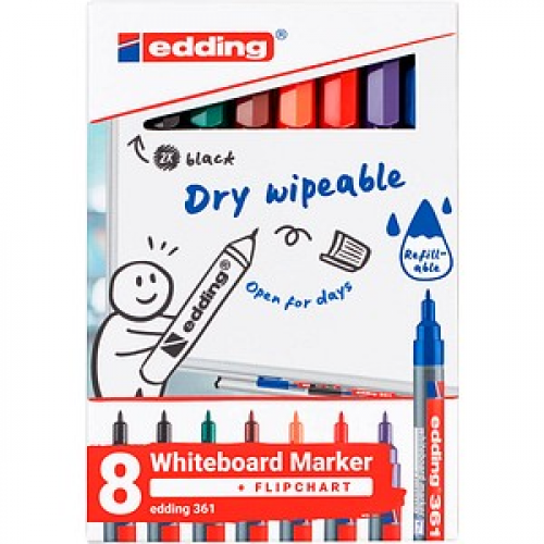 edding 361 Whiteboard-Marker farbsortiert 1,0 mm, 8 St.