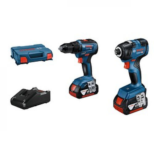 AKTION: BOSCH Professional GDR 18V-200 + GSR 18V-55 Akku-Drehschlagschrauber-Set 2x 18,0 V, mit 2 Akkus mit Prämie nach Registrierung