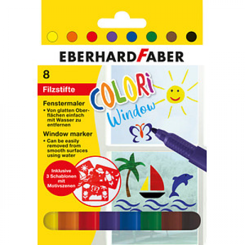 EBERHARD FABER COLORi Fenstermalfarben farbsortiert 8 St.