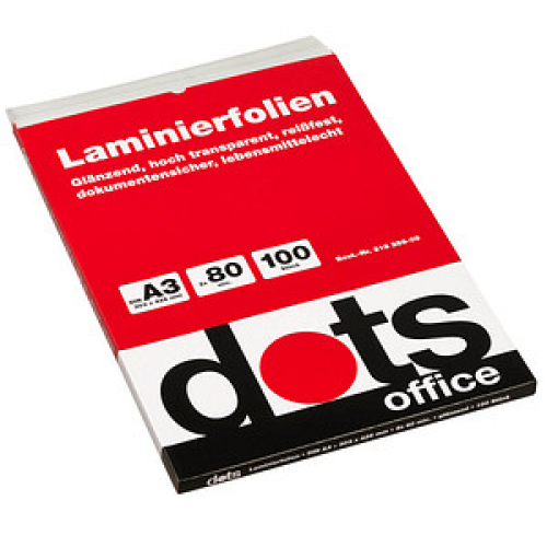 100 dots Laminierfolien glänzend für A3 80 micron