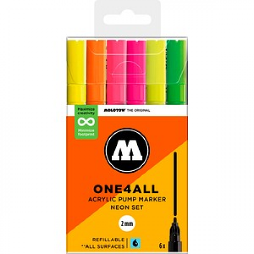 MOLOTOW One4All Acrylstifte farbsortiert 2,0 mm, 6 St.