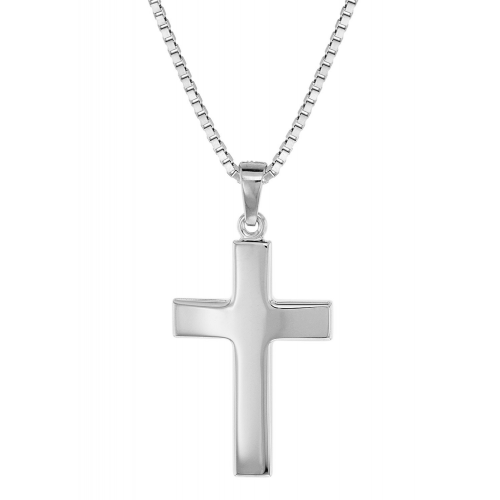 trendor 08474 Herren-Halskette mit Kreuz 27 mm Sterlingsilber 925