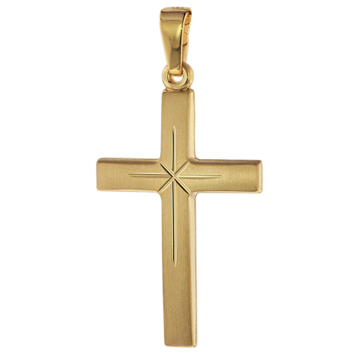 trendor 75281 Kreuz-Anhänger Gold 585 (14 Karat) 24 mm