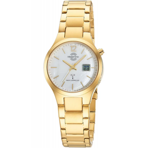 Master Time MTLA-10916-71M Damen-Funkarmbanduhr Lady Line Goldfarben