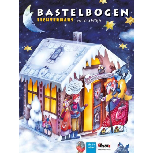 Lichterhaus Hänsel und Gretel mit Hexe Bastelbogen