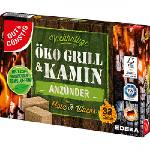 GUT&GÜNSTIG Kamin- & Grillanzünder braun 32 St.