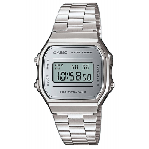 Casio A168WEM-7EF Iconic Armbanduhr Digital Silberfarben