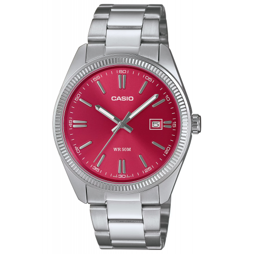 Casio MTP-1302PD-4AVEF Unisex Armbanduhr Quarz Stahl/Rot