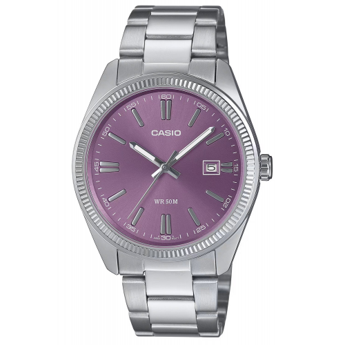 Casio MTP-1302PD-6AVEF Armbanduhr in Unisexgröße Quarz Stahl/Lila