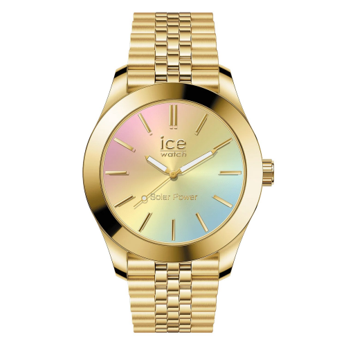 Ice-Watch 023992 Damenuhr ICE Steel Solar S Gold Regenbogen