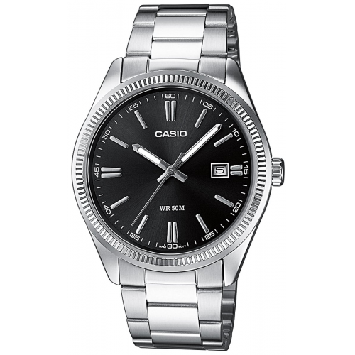 Casio MTP-1302PD-1A1VEF Herrenuhr Schwarz/Silberfarben