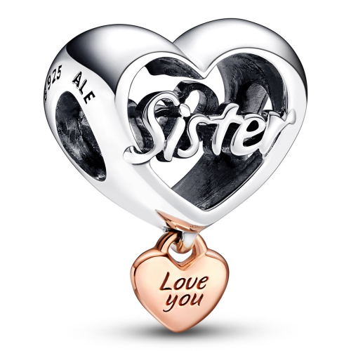 Pandora 782244C00 Silber Charm Love You Sister Herz