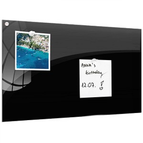 ALLboards Glas-Magnettafel 90,0 x 60,0 cm schwarz