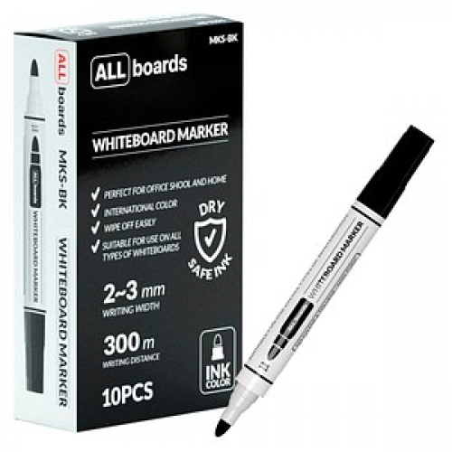 ALLboards Whiteboard-Marker-Set schwarz 2,0 - 3,0 mm, 10 St.