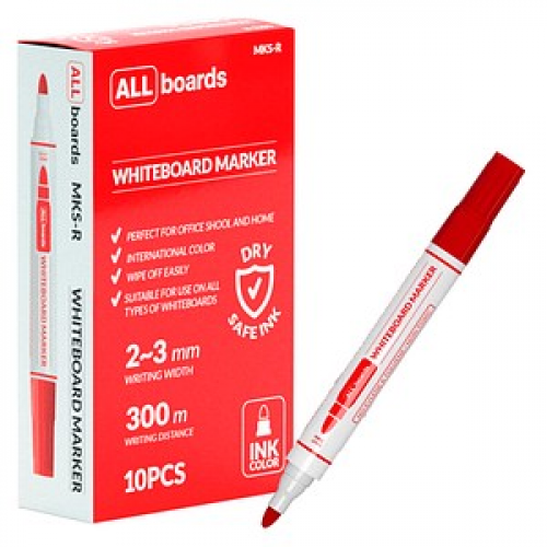 ALLboards Whiteboard-Marker-Set rot 2,0 - 3,0 mm, 10 St.