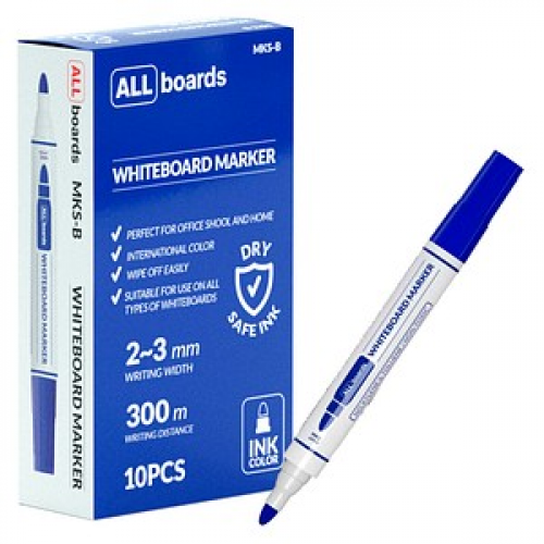 ALLboards Whiteboard-Marker-Set blau 2,0 - 3,0 mm, 10 St.