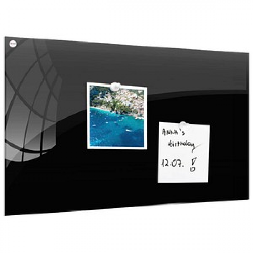 ALLboards Glas-Magnettafel 80,0 x 60,0 cm schwarz