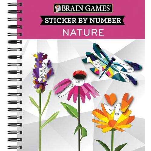 Publications International Ltd New Seasons Brain Games - Brain Games - Sticker by Number: Nature - 2 Books in 1 (42 Images to Sticker)