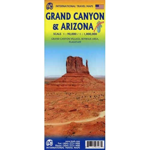 Grand Canyon and Arizona Travel Reference Map