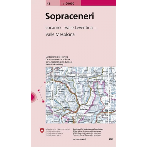 Swisstopo 1 : 100 000 Sopra Ceneri