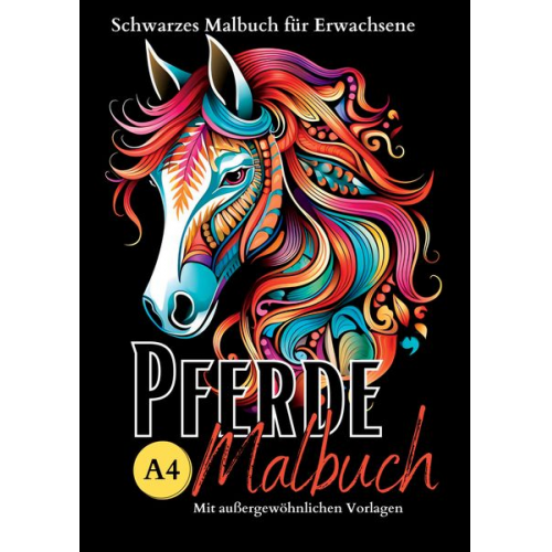 Lucy´s Schwarze Malbücher - Schwarzes „Pferde Malbuch für Erwachsene“.