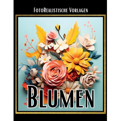 Lucy´s Schwarze Malbücher - Blumen 3D Malbuch „Black & White“