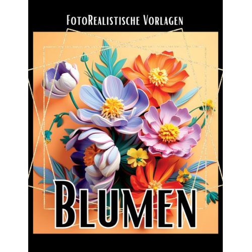 Lucy´s Schwarze Malbücher - 3D Blumen Malbuch „Black & White“