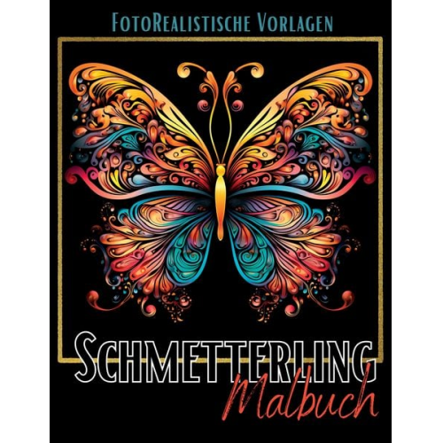 Lucy´s Schwarze Malbücher - Malbuch Schmetterling „Fotorealistisch“.
