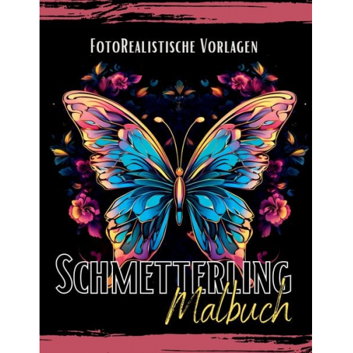 Lucy´s Schwarze Malbücher - Schmetterling Malbuch „Fotorealistisch“.