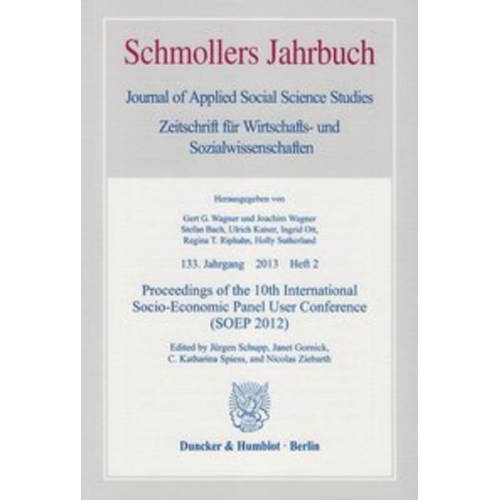 Proceedings of the 10th International Socio-Economic Panel User Conference (SOEP 2012).