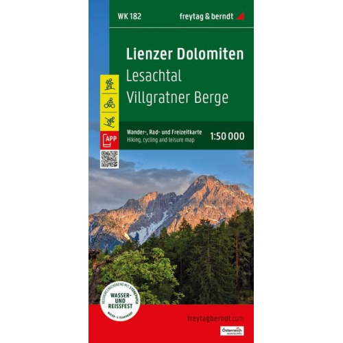 Lienzer Dolomiten, Wander-, Rad- und Freizeitkarte 1:50.000, freytag & berndt, WK 182