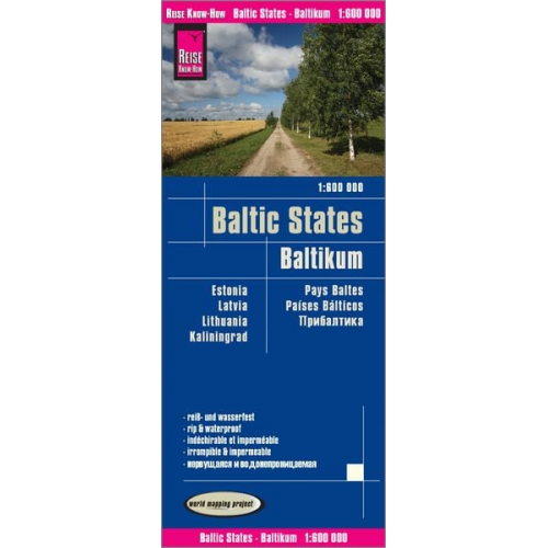 Reise Know-How Verlag Peter Rump - Reise Know-How Landkarte Baltikum / Baltic States (1:600.000) : Estland, Lettland, Litauen und Region Kaliningrad