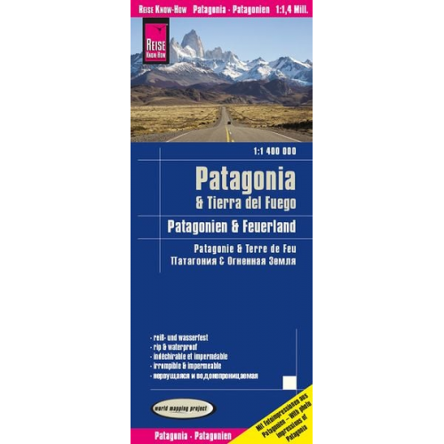 Reise Know-How Verlag Peter Rump - Reise Know-How Landkarte Patagonien, Feuerland / Patagonia, Tierra del Fuego (1:1.400.000)