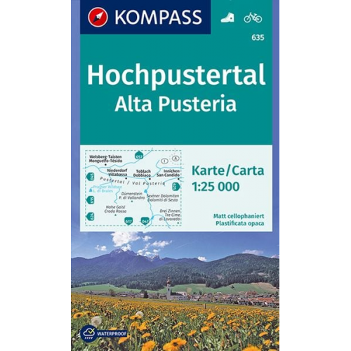 KOMPASS Wanderkarte 635 Hochpustertal, Alta Pusteria 1:25.000