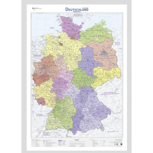 Deutschland auf einen Blick! Politische Karte 1:750 000