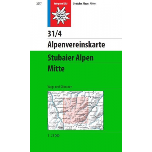 DAV Alpenvereinskarte 31/4 Stubaier Alpen, Mitte 1: 25 000