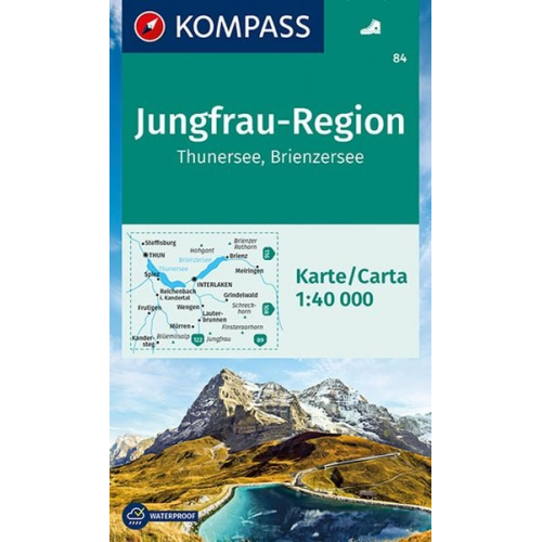 KOMPASS Wanderkarte 84 Jungfrau-Region, Thunersee, Brienzers