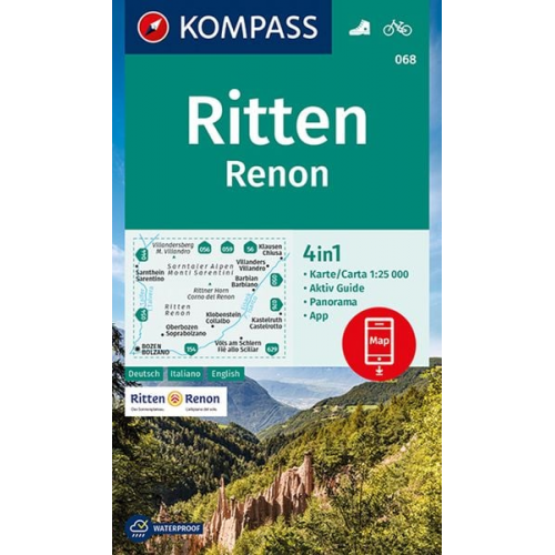 KOMPASS Wanderkarte 068 Ritten, Renon 1:25.000