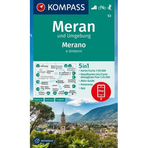 KOMPASS Wanderkarte 53 Meran und Umgebung / Merano e dintorn