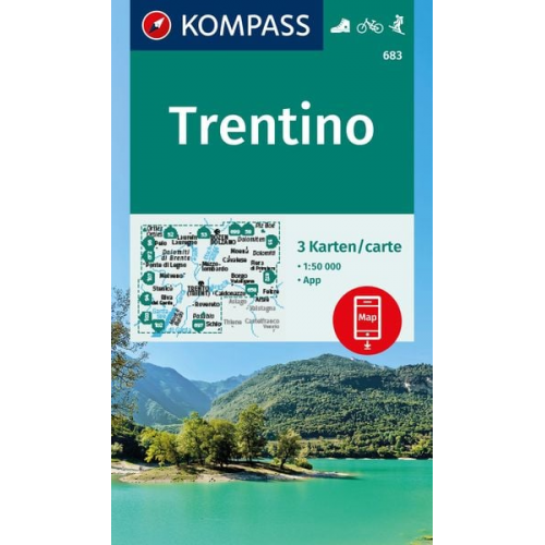 KOMPASS Wanderkarten-Set 683 Trentino (3 Karten) 1:50.000