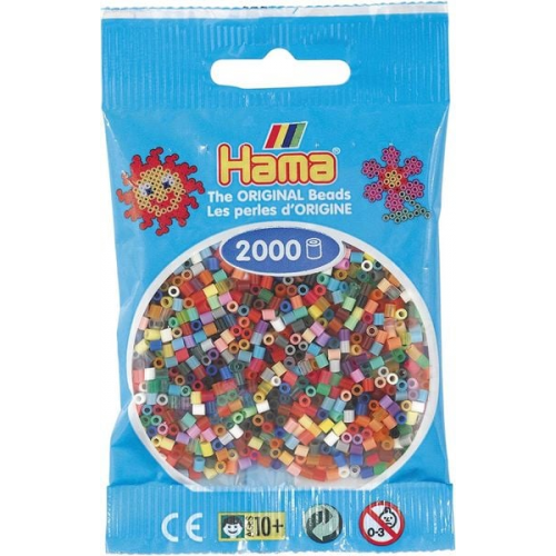 HAMA 501-00 - Bügelperlen Mini, ca. 2000 Stück, Volltonmix