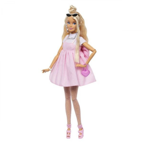 Barbie Deluxe Style-Puppe Nr. 3 mit pastellrosa Barbiecore-Kleid mit überdimen