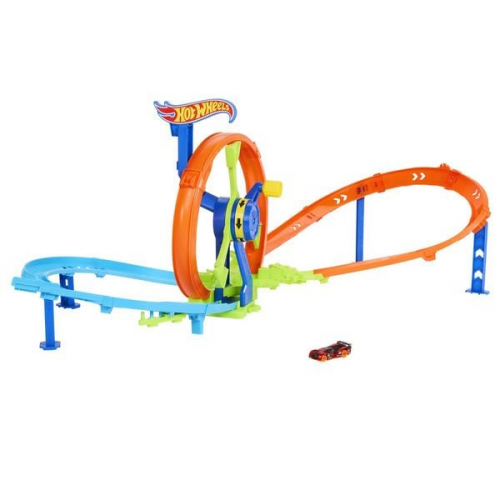 Hot Wheels Schnellstart- und Looping-Spielset mit Die-Cast-Spielzeugauto im Ma