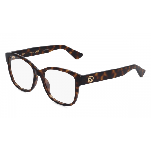 Gucci GG 1340O Damen-Brille inkl. Gläser Vollrand Butterfly Kunststoff-Gestell 54mm/17mm/140mm, braun