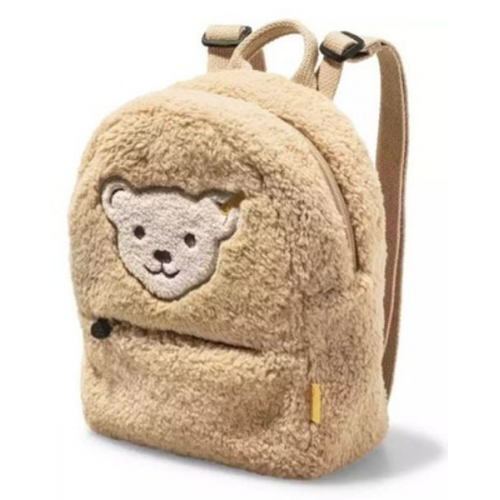 Steiff 600135 - Teddy Fleece Rucksack, mit Quietsche, beige, 24 cm