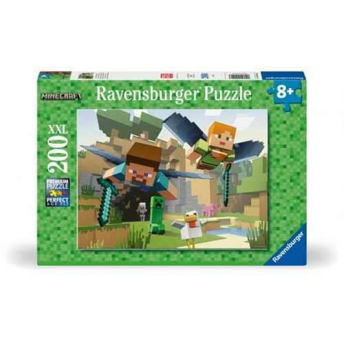 Ravensburger Kinderpuzzle - 12004144 Minecraft - Puzzle für Kinder ab 8 Jahren, mit 200 Teilen im XXL-Format