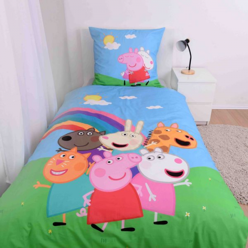 Peppa Pig 4686424050 - Flanell-Bettwäsche, 80x80 cm + 135x200 cm, 100% Baumwolle