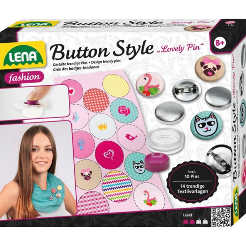 LENA® 42564 - fashion, Button Style Lovely Pin